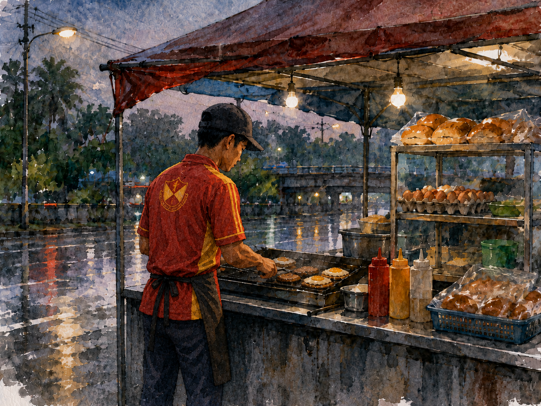 Illustration for Bab 9: Singgah Beli Burger